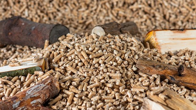 Holzpellets in Nahaufnahme
